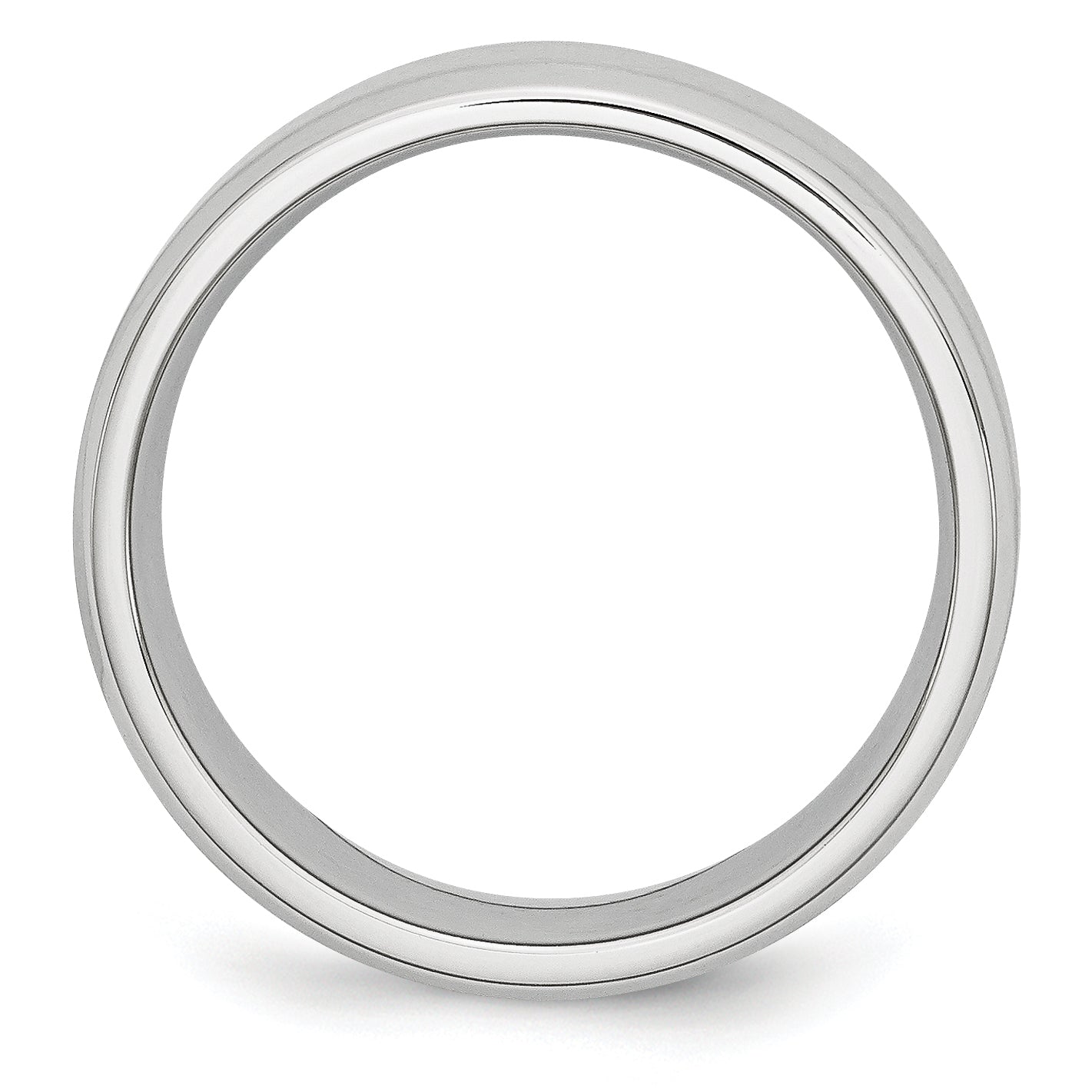 Cobalt Satin Polished Beveled 8mm Unisex Engravable Wedding Band