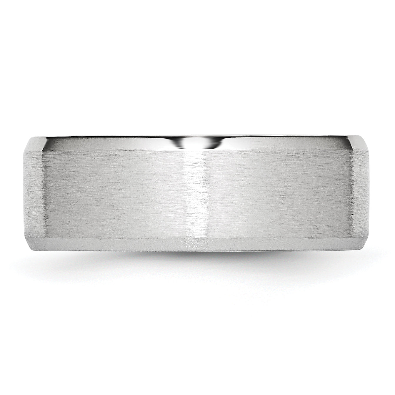 Cobalt Satin Polished Beveled 8mm Unisex Engravable Wedding Band