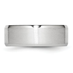 Cobalt Satin Polished Beveled 8mm Unisex Engravable Wedding Band