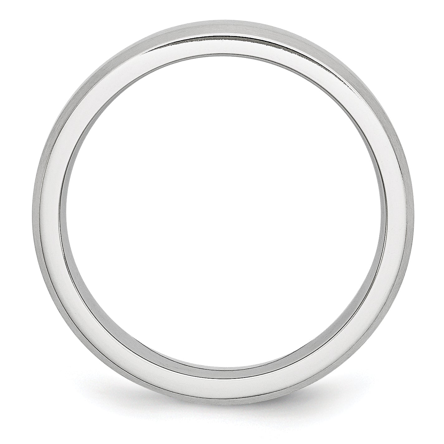 Cobalt Satin Wedding Band with Beveled Edge Unisex Engravable Style