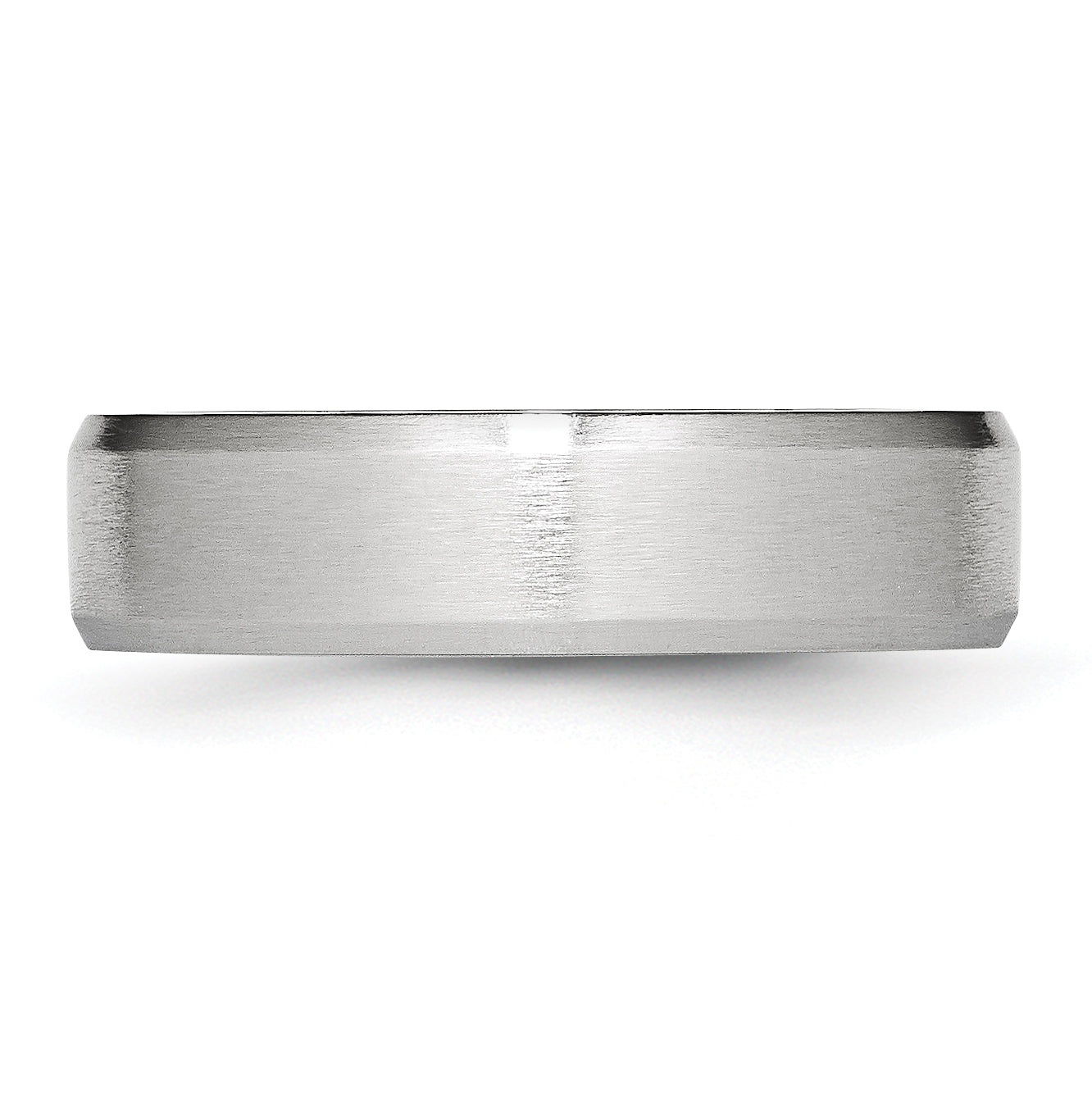 Cobalt Satin Wedding Band with Beveled Edge Unisex Engravable Style