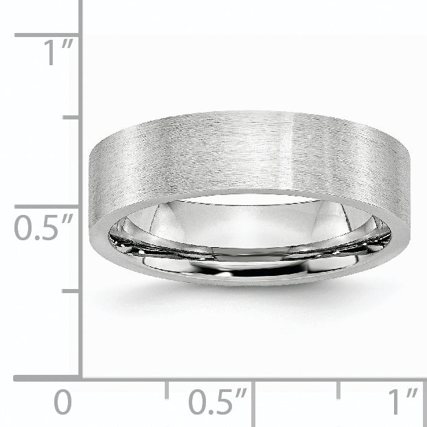 Cobalt Satin 6mm Wedding Band Unisex Engravable Modern Style