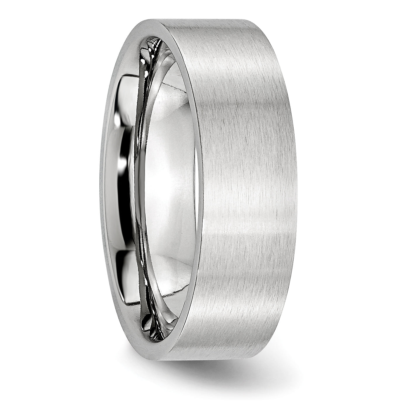 Cobalt Satin Finish Unisex 7mm Wedding Band Engravable Elegance