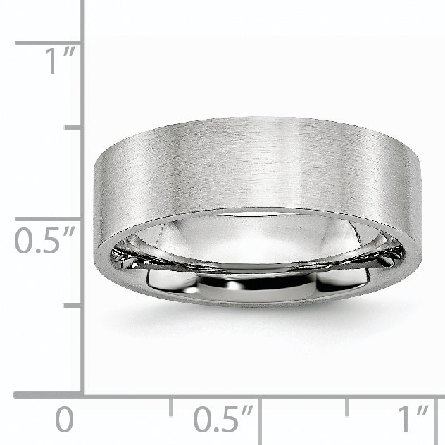Cobalt Satin Finish Unisex 7mm Wedding Band Engravable Elegance