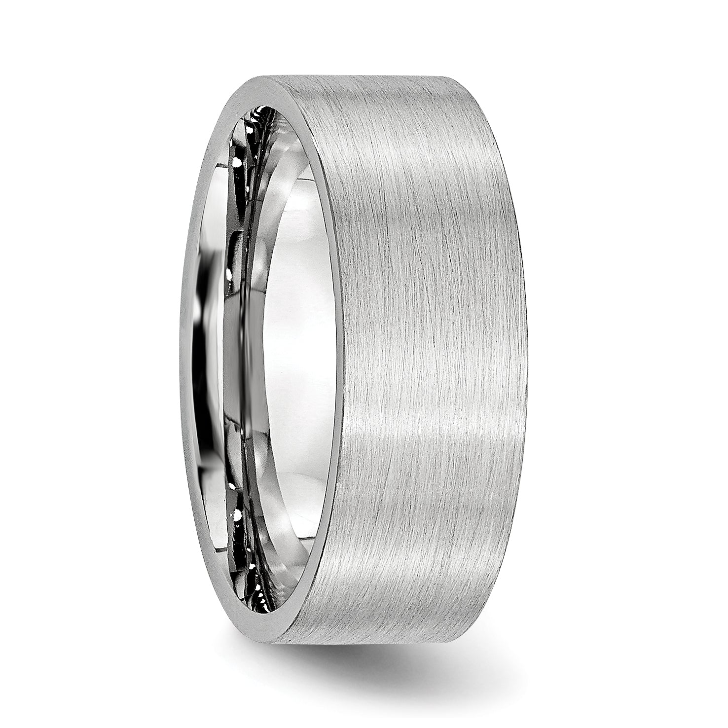Sophia Jewelers Unisex Cobalt Satin Wedding Band with Engravable Flat Design - 7