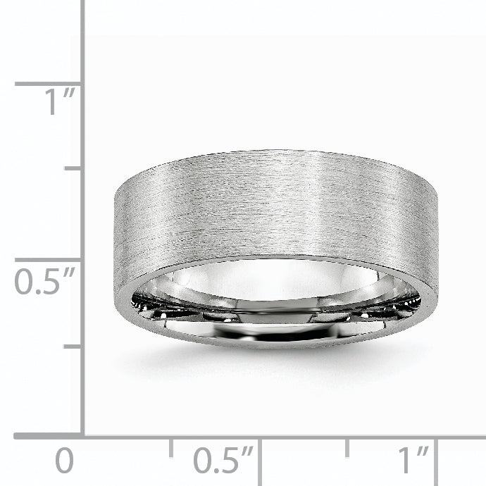 Sophia Jewelers Unisex Cobalt Satin Wedding Band with Engravable Flat Design - 7