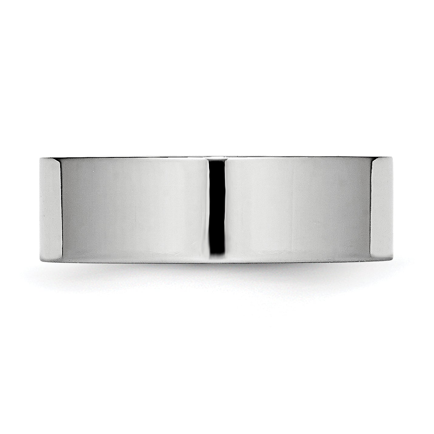 Polished Flat Wedding Band in Cobalt, 7mm