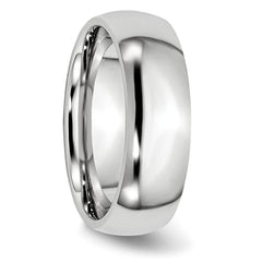 Cobalt Wedding Band with Polished Finish and Engravable Unisex Style