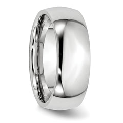 Cobalt Unisex 8mm Wedding Band with Polished Finish and Engravable