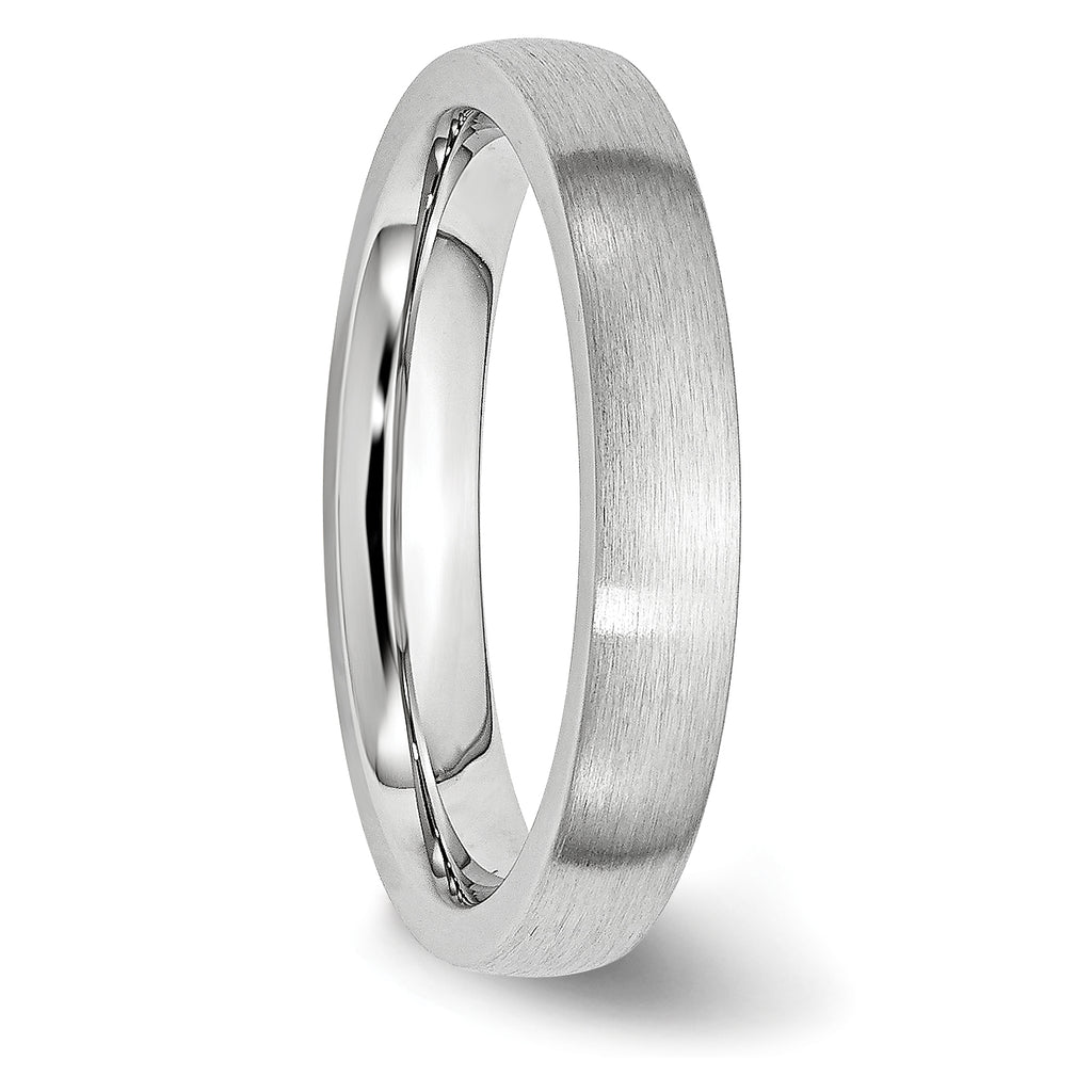 Brushed Half-Round Wedding Band in Cobalt, 4mm