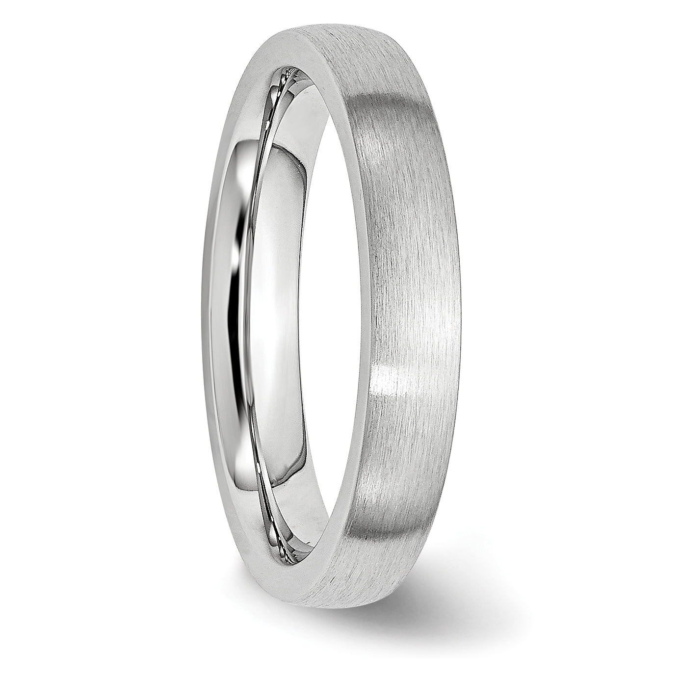 Brushed Half-Round Wedding Band in Cobalt, 4mm