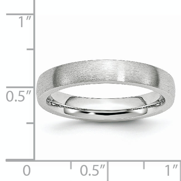 Brushed Half-Round Wedding Band in Cobalt, 4mm