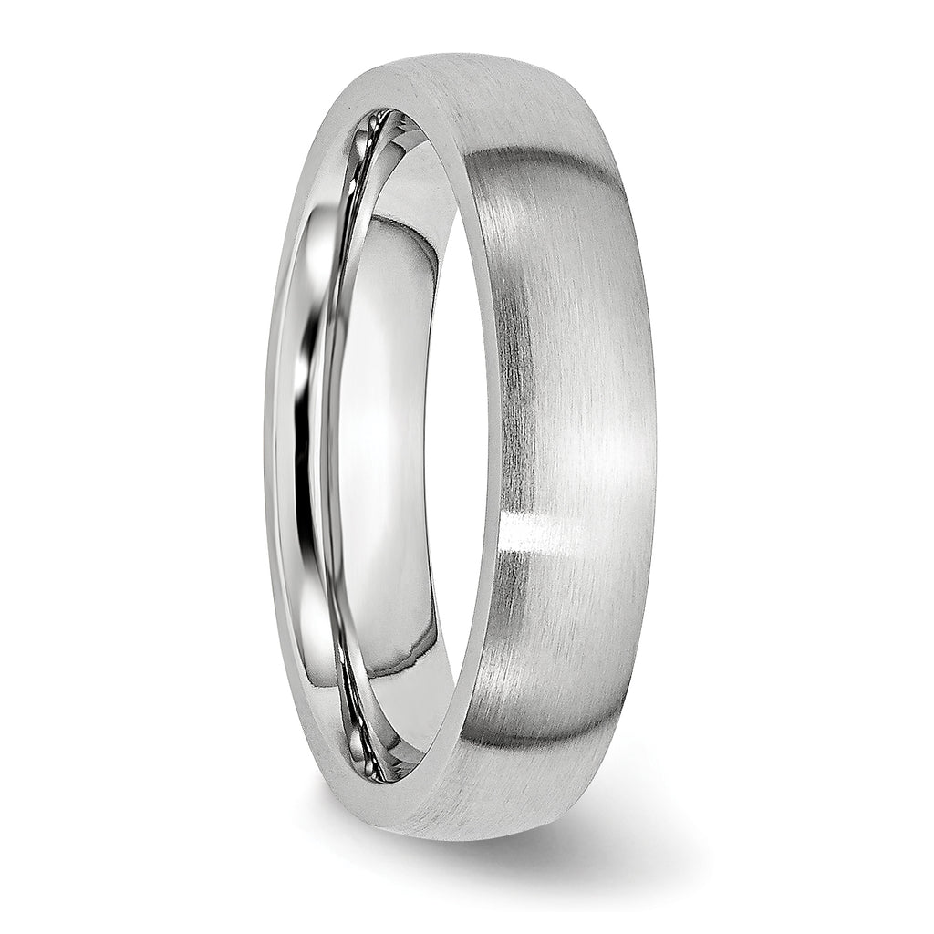 Brushed Half-Round Wedding Band in Cobalt, 5mm