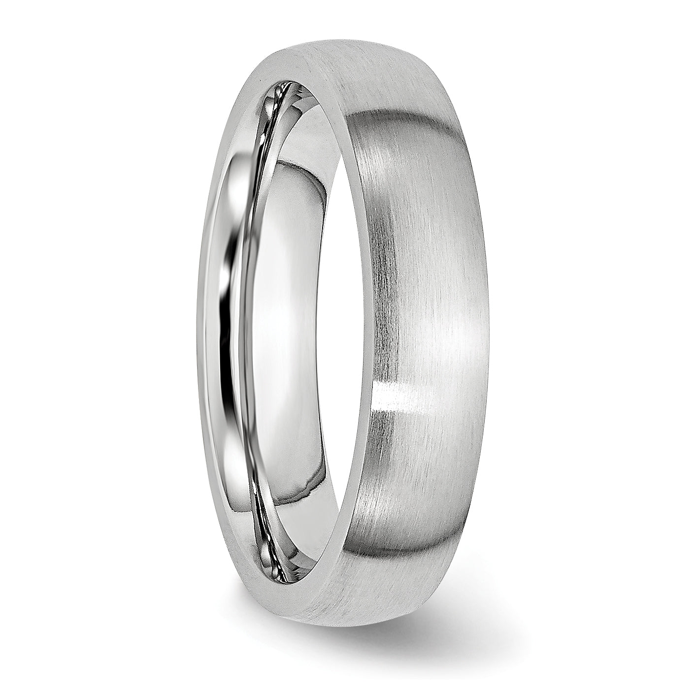 Brushed Half-Round Wedding Band in Cobalt, 5mm