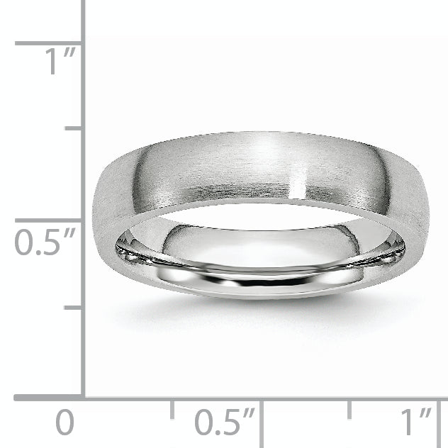 Brushed Half-Round Wedding Band in Cobalt, 5mm