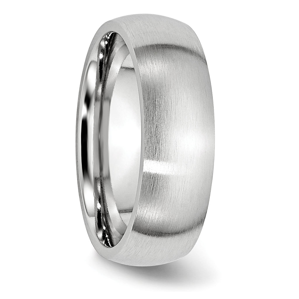 Satin Half-Round Wedding Band in Cobalt, 7mm