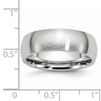 Satin Half-Round Wedding Band in Cobalt, 7mm