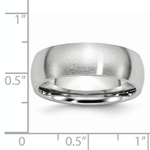 Satin Half-Round Wedding Band in Cobalt, 7mm