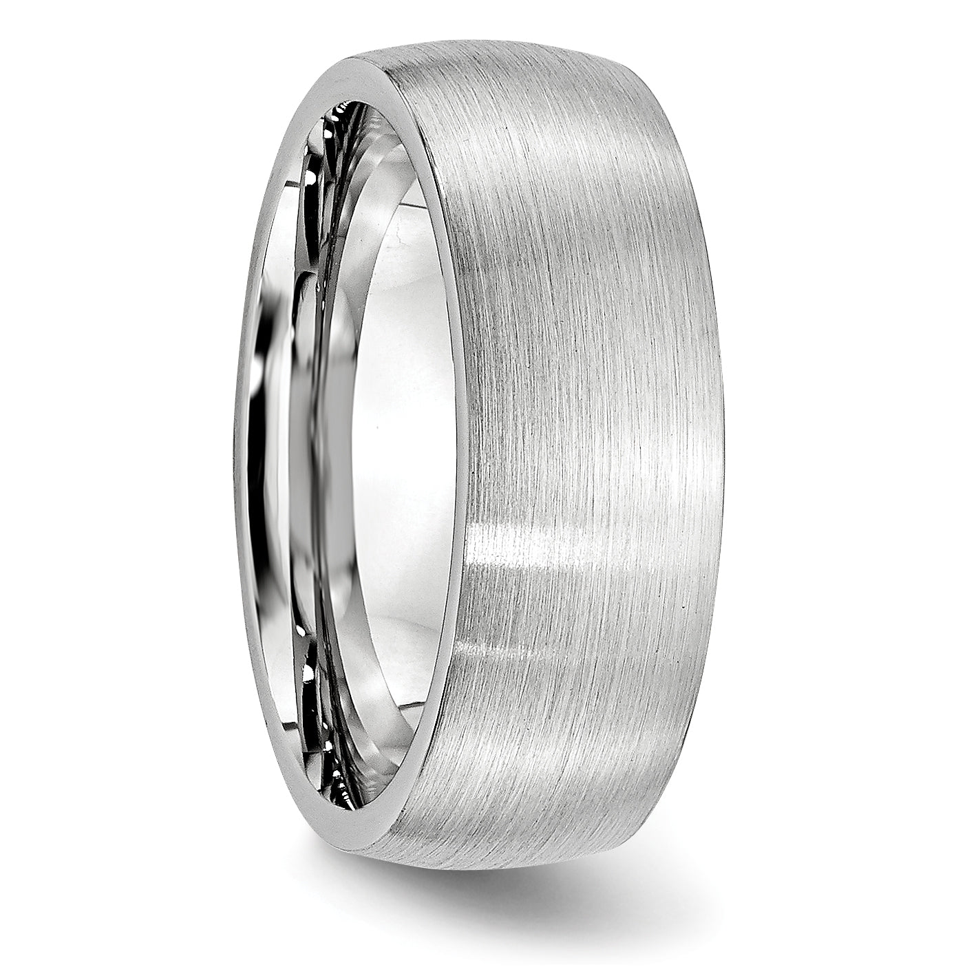 Cobalt Satin Brushed Unisex Wedding Band with Engravable Gift Pouch