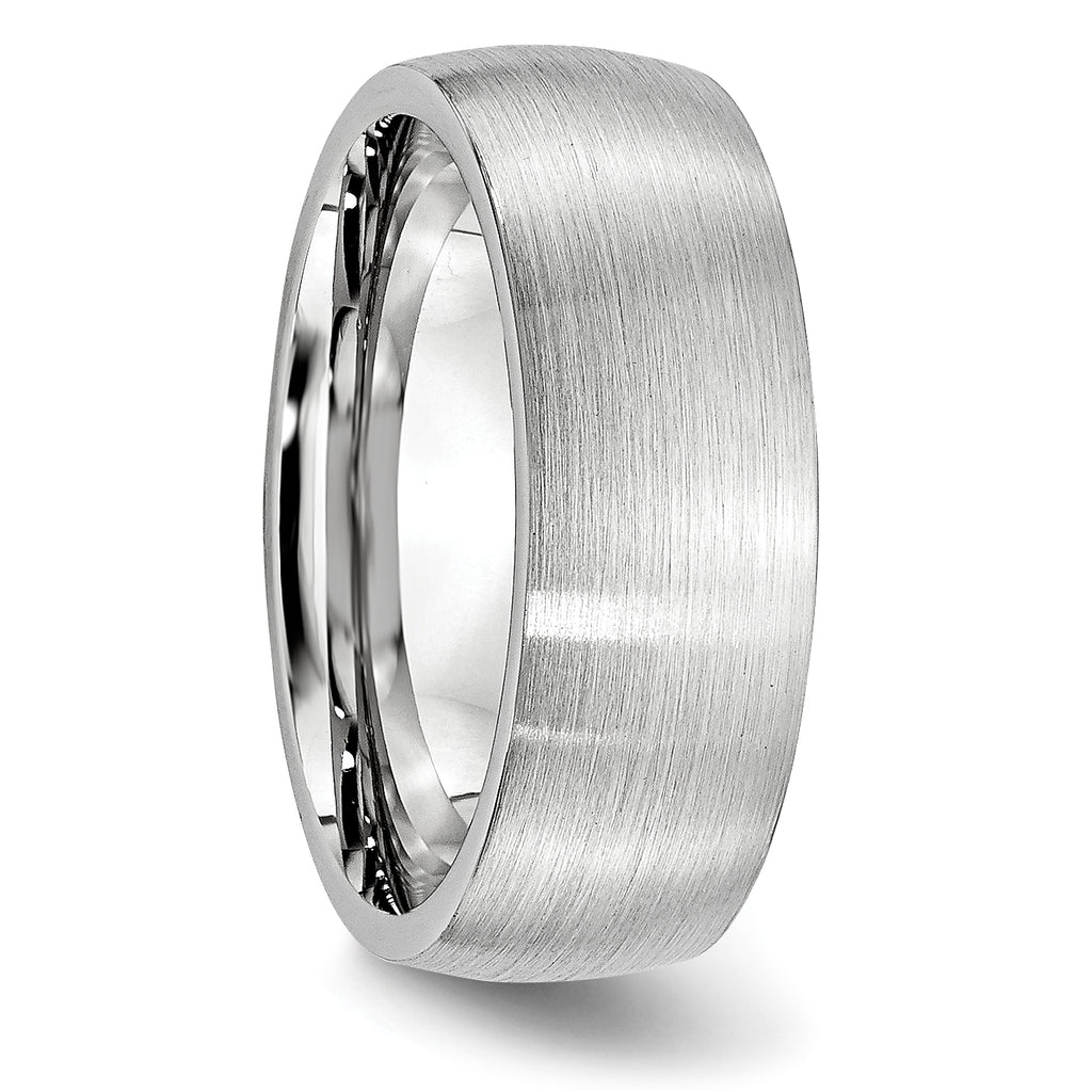 Cobalt Satin Brushed Unisex Wedding Band with Engravable Gift Pouch