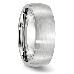 Cobalt Satin Brushed Unisex Wedding Band with Engravable Gift Pouch