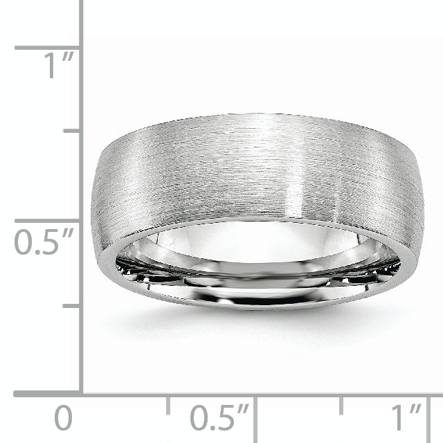 Cobalt Satin Brushed Unisex Wedding Band with Engravable Gift Pouch
