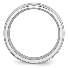 Cobalt Unisex Wedding Band with Polished Satin Ridged Finish