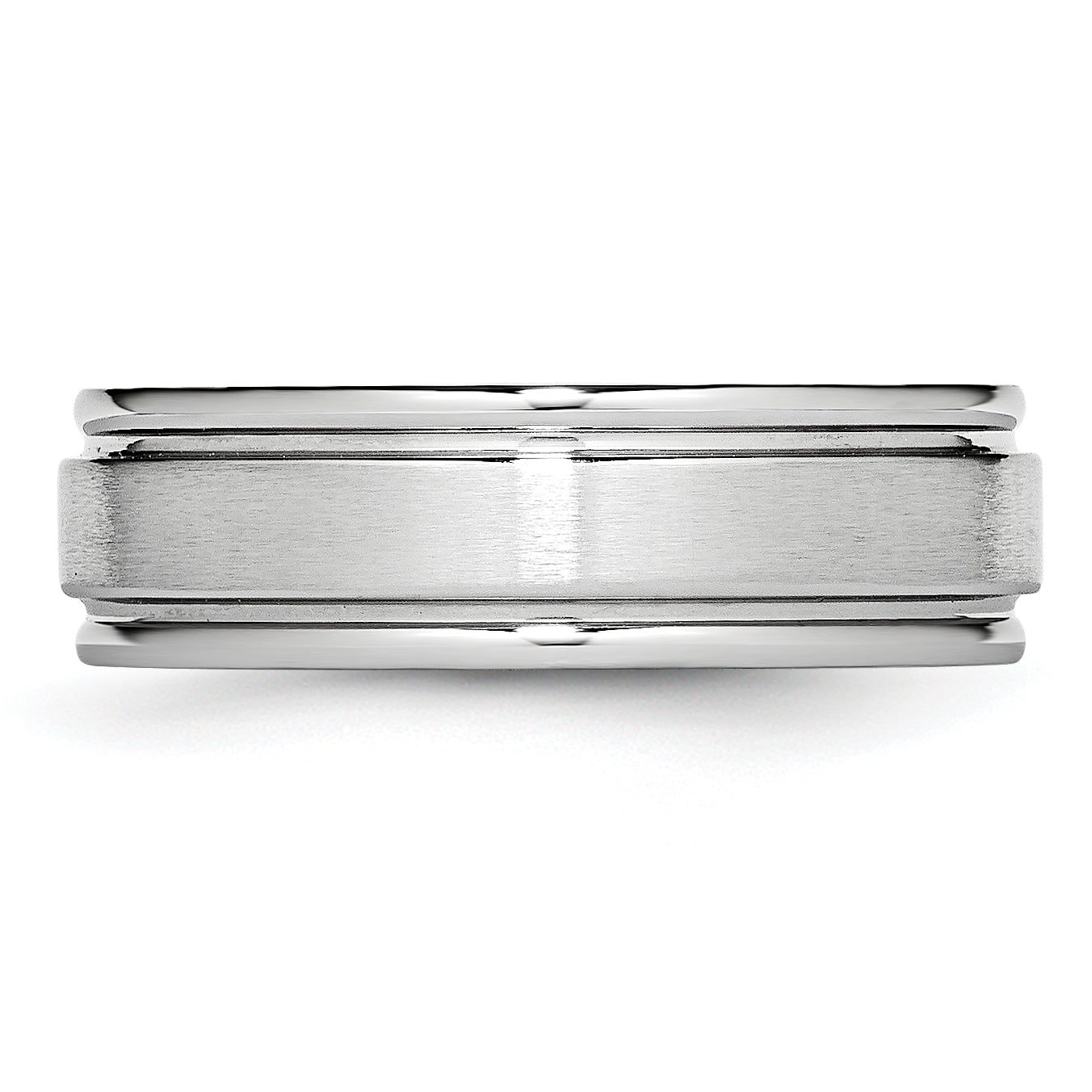 Cobalt Unisex Wedding Band with Polished Satin Ridged Finish