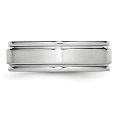 Cobalt Unisex Wedding Band with Polished Satin Ridged Finish
