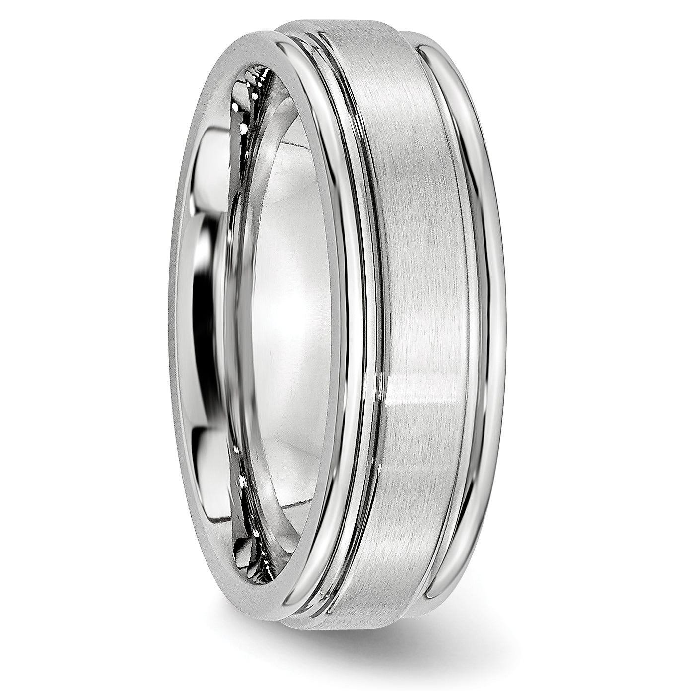 Cobalt Unisex Wedding Band with Polished Satin Ridged Finish