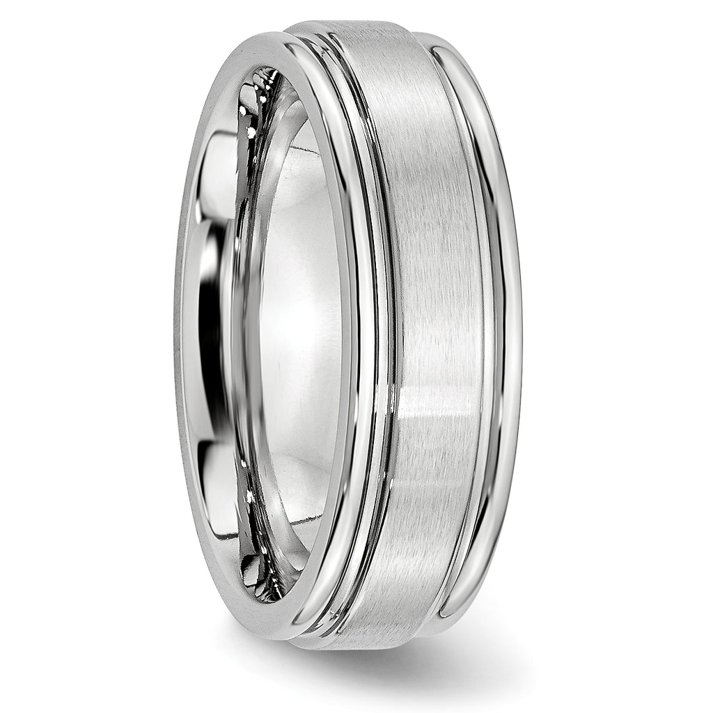 Ridged Edge Comfort Band in Cobalt, 7mm