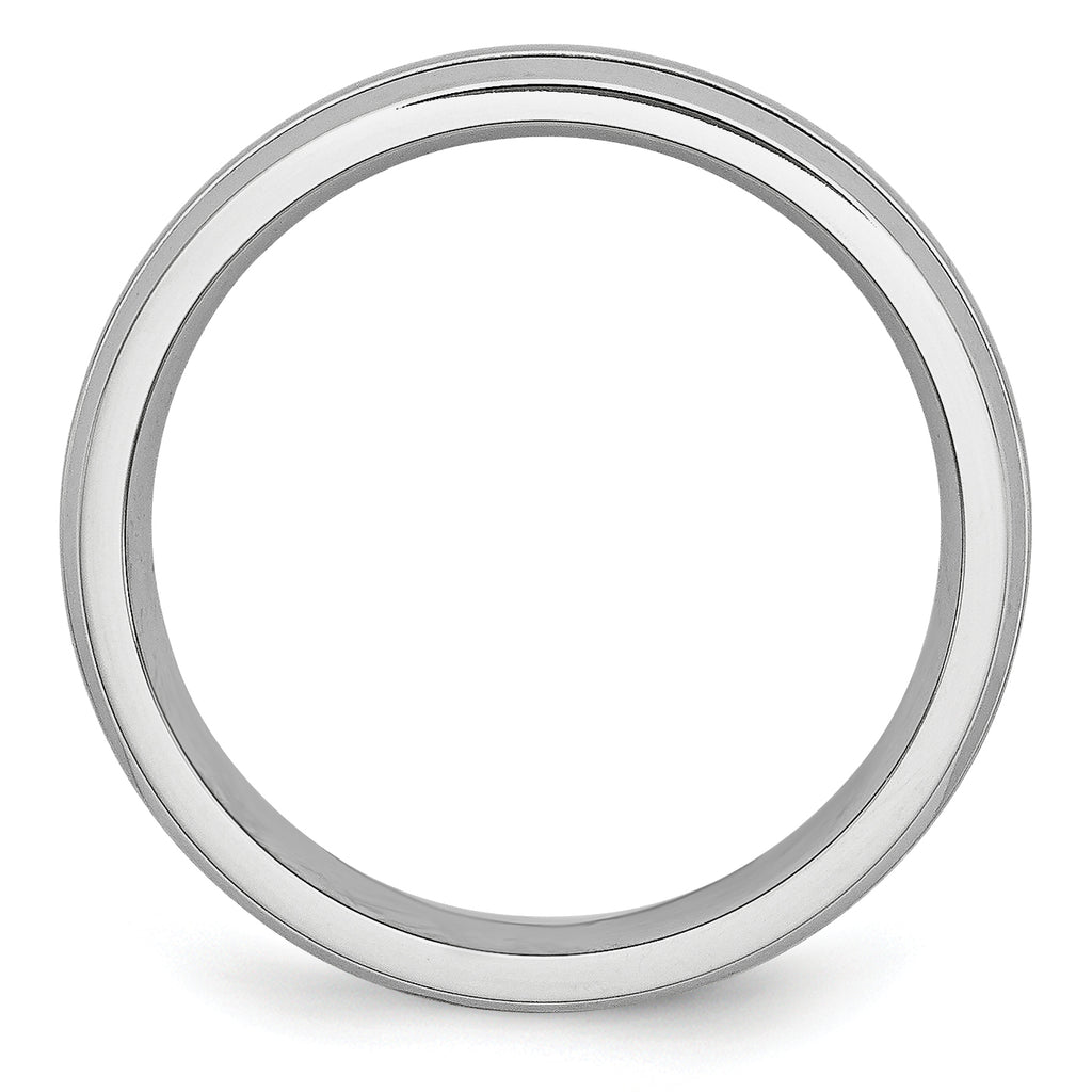 Grooved Comfort Wedding Band in Cobalt, 6mm