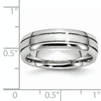 Grooved Comfort Wedding Band in Cobalt, 6mm
