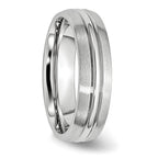 Grooved Comfort Wedding Band in Cobalt, 6mm