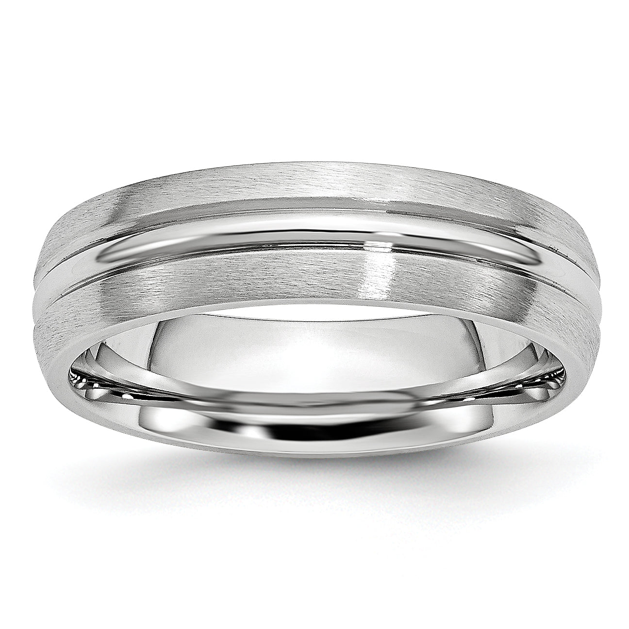 Cobalt Satin and Polished Grooved 6mm Band Main image
