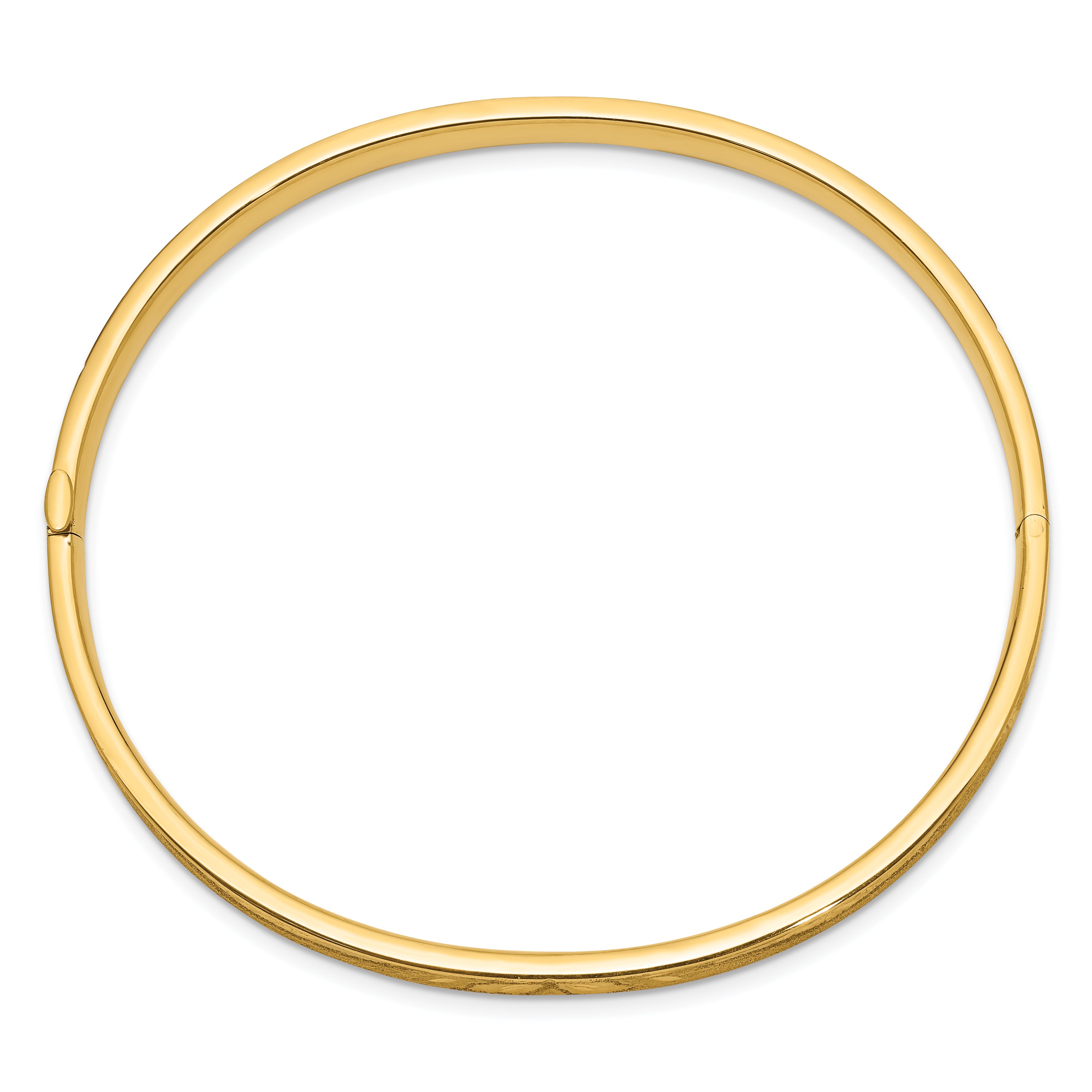 14k 3/16 Diamond-cut Concave Hinged Bangle Bracelet Secondary image