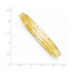 14k 4/16 Oversize Diamond-cut Concave Hinged Bangle Bracelet