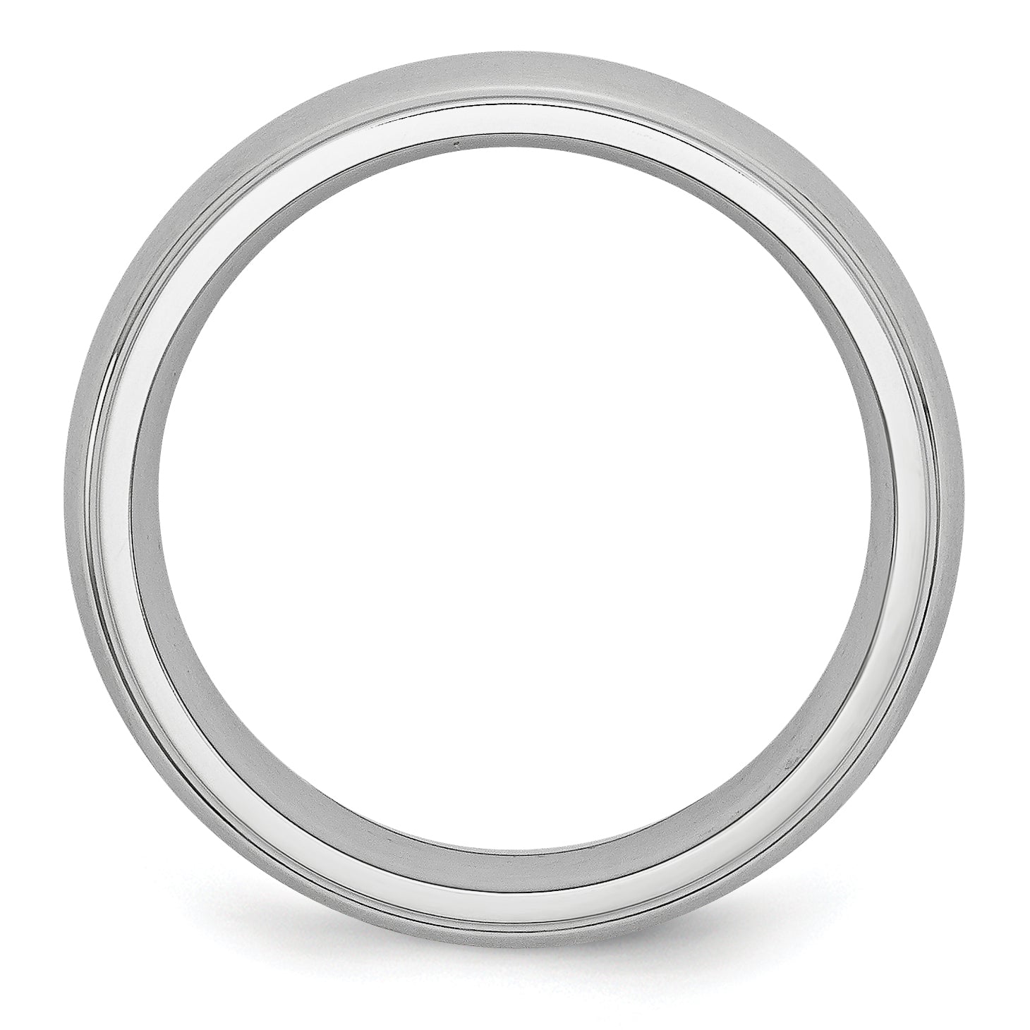 Cobalt Satin Ridged Edge Unisex Wedding Band Engravable 7mm
