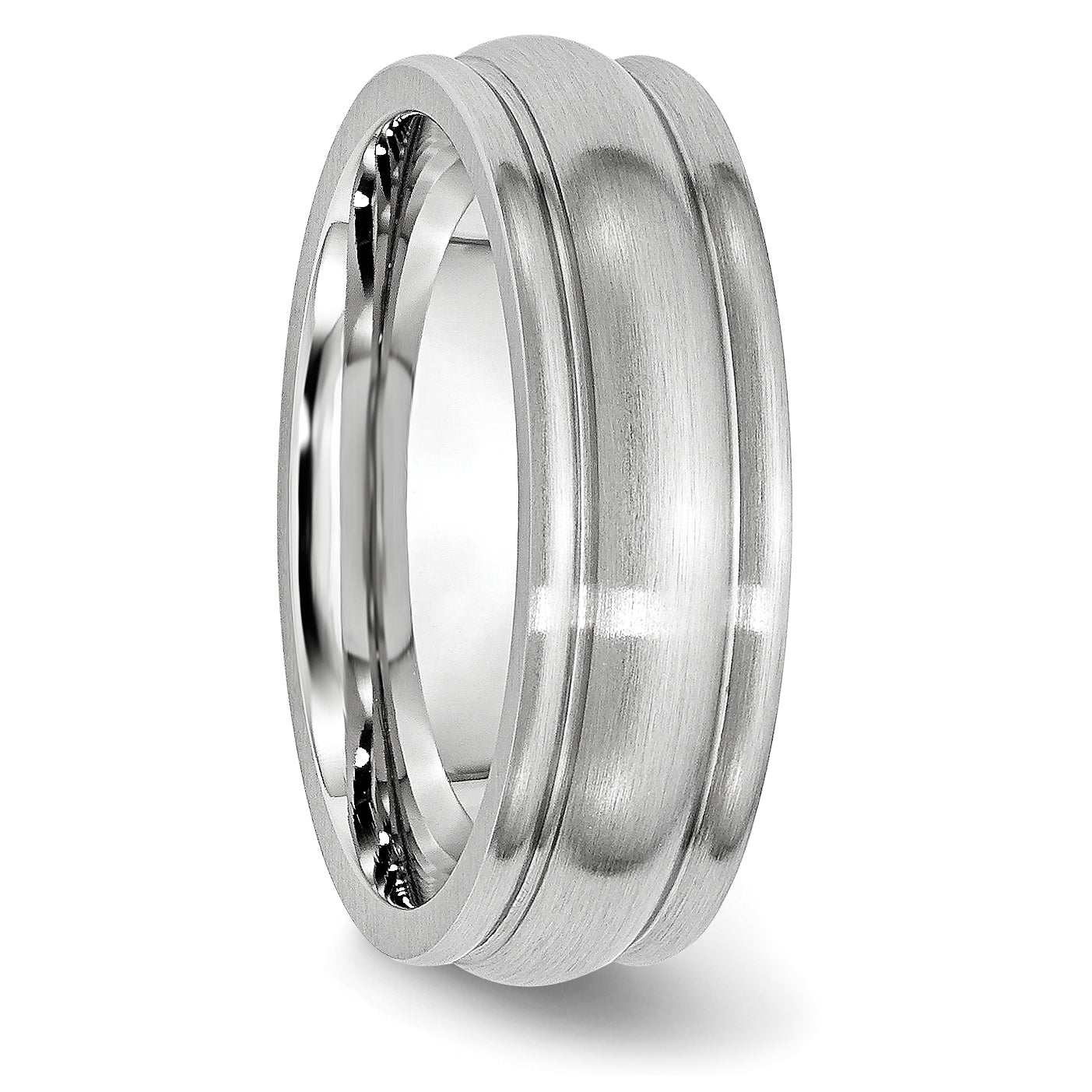 Cobalt Satin Unisex Wedding Band with Brushed Finish Engravable