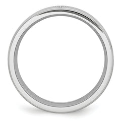 Sterling Silver 925 Unisex Ridged 8mm Satin Wedding Band Engravable