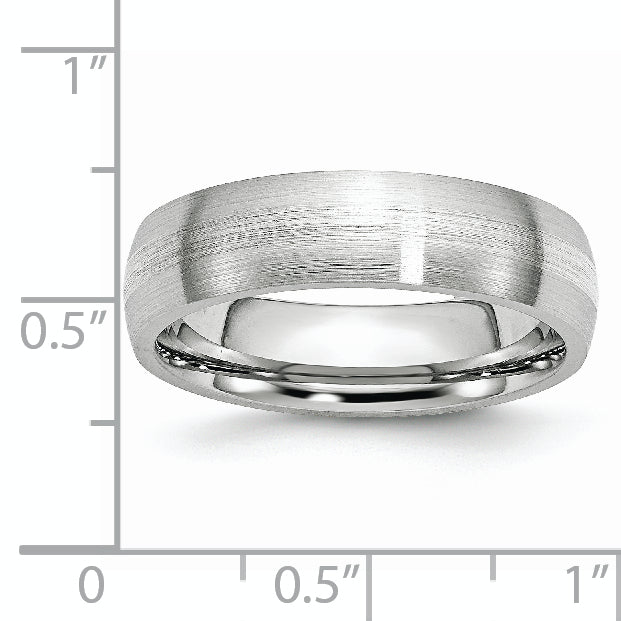 Sterling Silver 925 Unisex Satin Wedding Band Engravable 6mm - 7