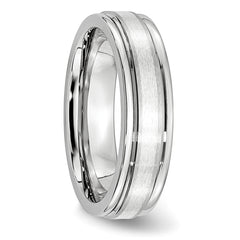 Cobalt Sterling Silver Inlay Satin and Polished 6mm Band