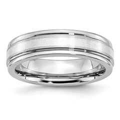 Cobalt Sterling Silver Inlay Satin and Polished 6mm Band