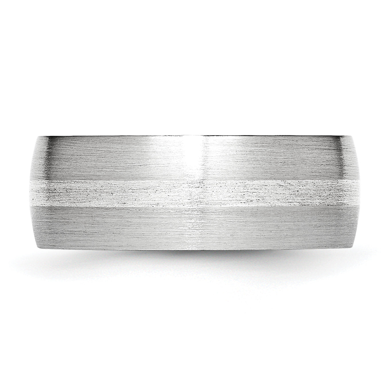 Sophia Jewelers 925 Sterling Silver Satin Inlay Unisex Wedding Band - 7