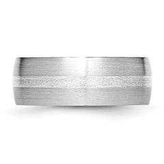 Sophia Jewelers 925 Sterling Silver Satin Inlay Unisex Wedding Band - 7