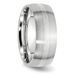 Sophia Jewelers 925 Sterling Silver Satin Inlay Unisex Wedding Band - 7