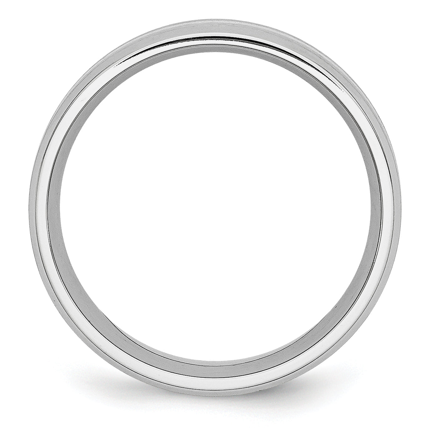 Sterling Silver 925 Wedding Band with Satin Finish & Beveled Edge - 7