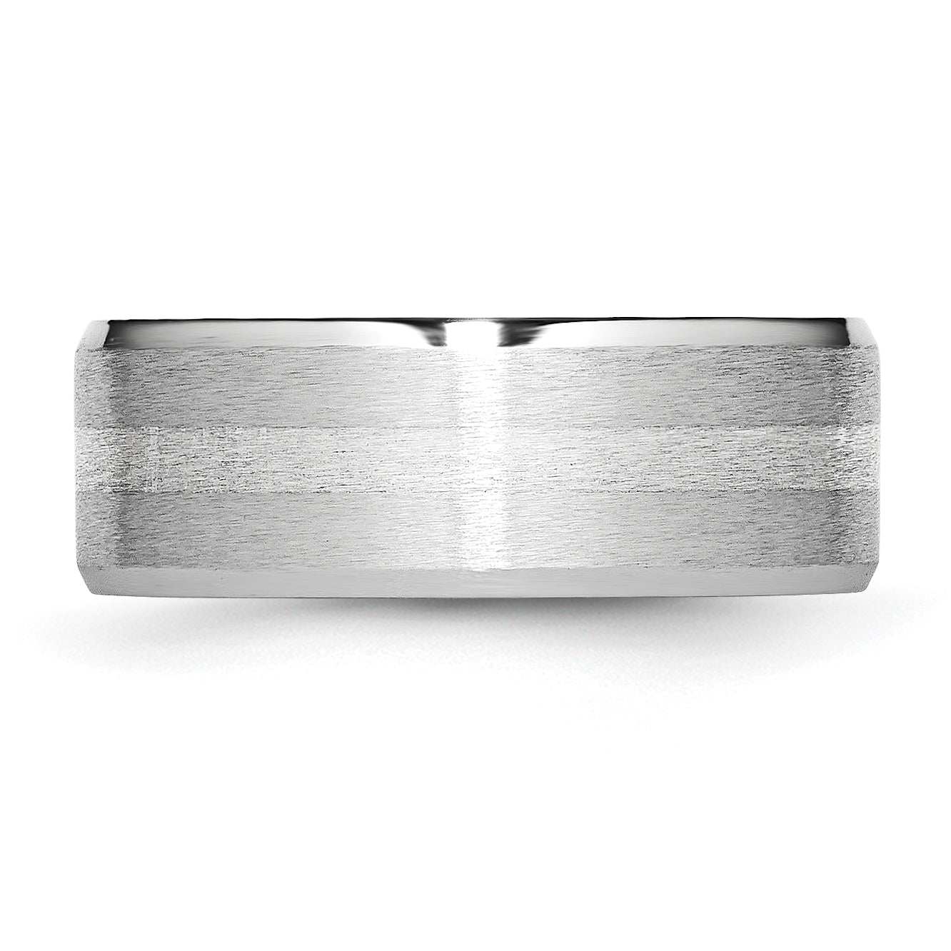 Sterling Silver 925 Wedding Band with Satin Finish & Beveled Edge - 7