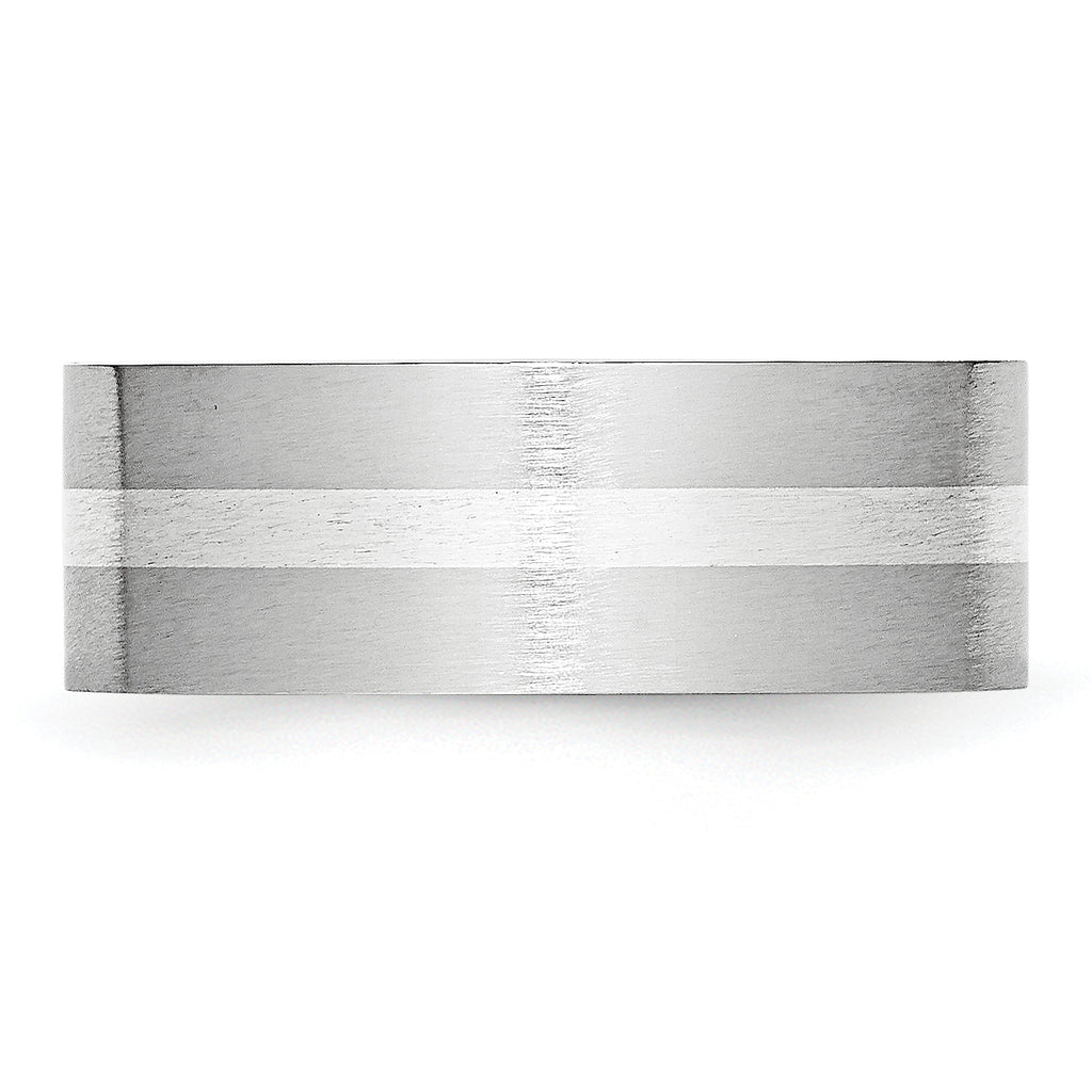 Cobalt Sterling Silver 8mm Satin Unisex Wedding Band Engravable Luxury