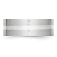 Cobalt Sterling Silver Inlay Satin 8mm Flat Band